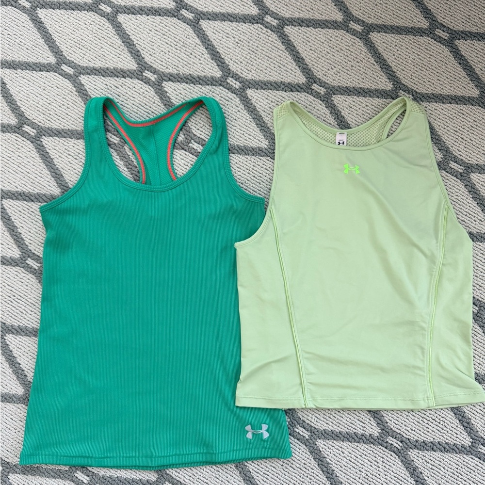 Under Armour Teal and Mint Tank Tops